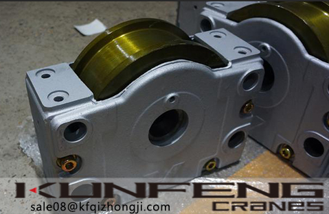 The DRS wheel set consisting of wheels, shafts, bearings and bearing boxes is used to support crane loads.
