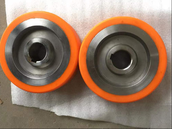 PU coating wheels in stacker